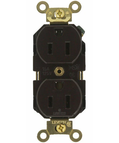 15-Amp, Duplex Receptacle, Industrial Heavy Duty Grade, Straight Blade, 125-Volt, Self Grounding, Various Colors, 5262