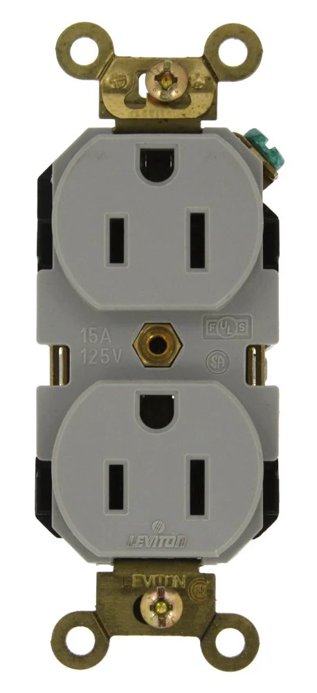 15-Amp, Duplex Receptacle, Industrial Heavy Duty Grade, Straight Blade, 125-Volt, Self Grounding, Various Colors, 5262 - Image 3
