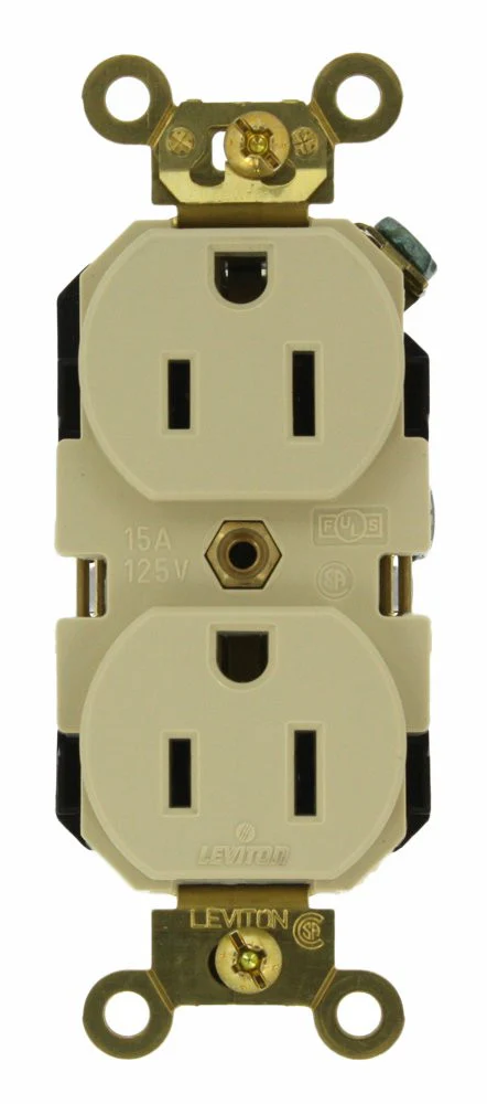15-Amp, Duplex Receptacle, Industrial Heavy Duty Grade, Straight Blade, 125-Volt, Self Grounding, Various Colors, 5262 - Image 4