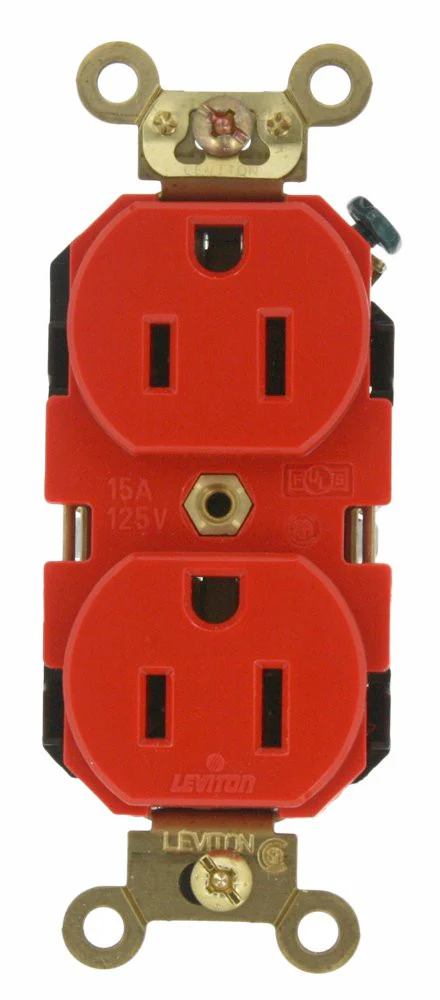 15-Amp, Duplex Receptacle, Industrial Heavy Duty Grade, Straight Blade, 125-Volt, Self Grounding, Various Colors, 5262 - Image 5