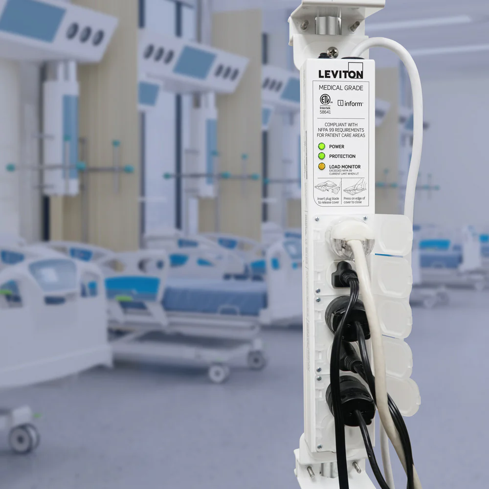 15 Amp Medical Grade Power Strip with Load Monitoring Inform Technology, Surge Protected, 6-Outlet, 15’ Cord, 53C6M-1S5 - Image 3