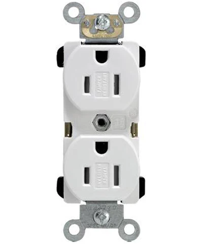 15-Amp, Narrow Body Duplex Receptacle, Straight Blade, Tamper Resistant, Commercial Grade, 125-Volt, Self Grounding, Various Colors, TBR15 - Image 6