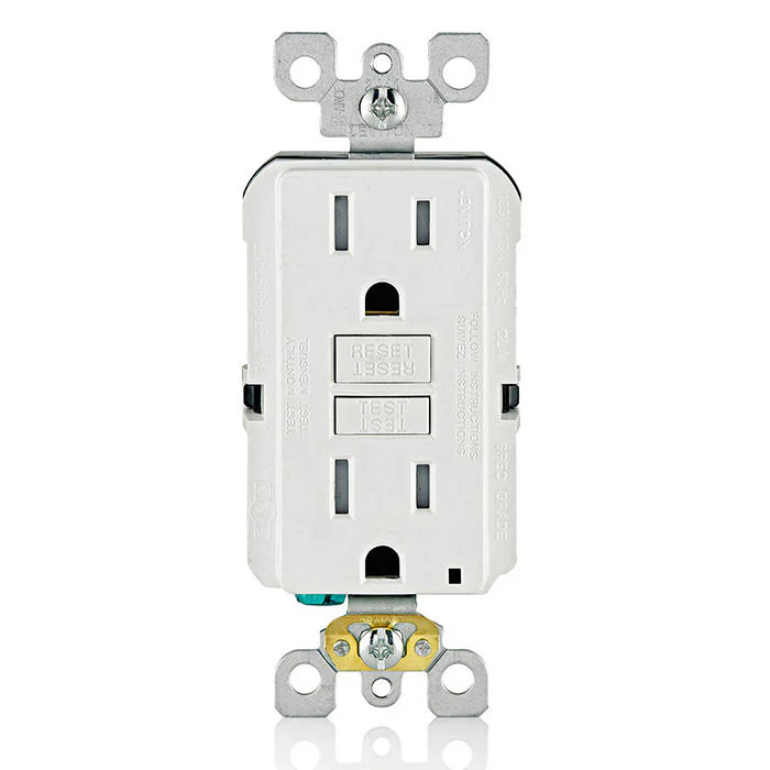 15 Amp, Self Test, Tamper-Resistant Slim GFCI Outlet with LED Indicator Light, GFTR1-3W - Image 2
