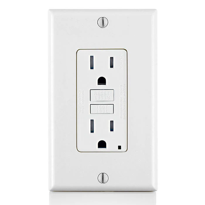 15 Amp, Self Test, Tamper-Resistant Slim GFCI Outlet with LED Indicator Light, GFTR1-3W - Image 3