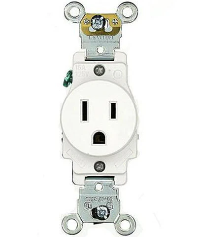 15-Amp, Single Receptacle, Industrial Heavy Duty Grade, Straight Blade, 125-Volt, Self Grounding, Brown/Gray/Ivory/Red/White, 5261 - Image 5