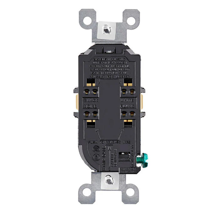 15 Amp Tamper-Resistant Duplex Outlet/Receptacle with Ears, Contractor Pack of 10, Grounding, White, T5248-WCP - Image 3
