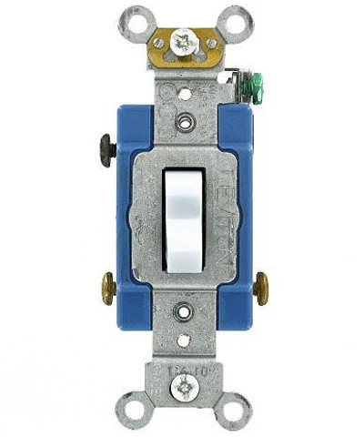 15-Amp, Toggle 3-Way AC Quiet Switch, 120/277-Volt, Extra Heavy Duty Grade, Self Grounding, Back and Side Wired, Various Colors, 1203-2 - Image 4