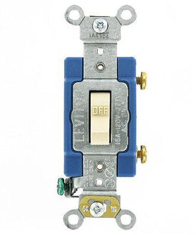 15-Amp, Toggle Single-Pole AC Quiet Switch, 120/277-Volt, Extra Heavy Duty Grade, Self Grounding, Various Colors, 1201-2 - Image 3