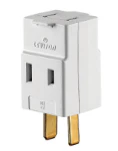 15A-125V Polarized Vinyl Cube Tap, Non-Grounding - White, 00531