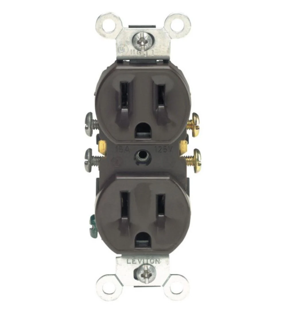 15A Non-TR Duplex Receptacle, Brown, 05320