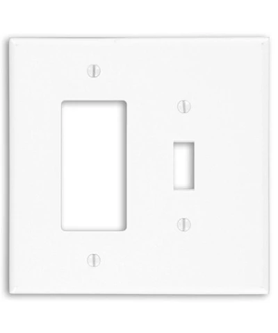 2-Gang, 1-Toggle 1-Decora/GFCI Device Combination Wall Plate, Oversized, White, 88605
