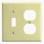 2-Gang 1-Toggle 1-Duplex Device Combination Wallplate, Standard Size, Thermoset, Device Mount, Brown, 85005