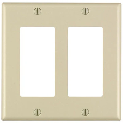 2-Gang Decora/GFCI Device Decora Wall Plate, Standard Size, Thermoset, Device Mount, 80409 - Image 3