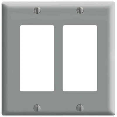 2-Gang Decora/GFCI Device Decora Wall Plate, Standard Size, Thermoset, Device Mount, 80409 - Image 5