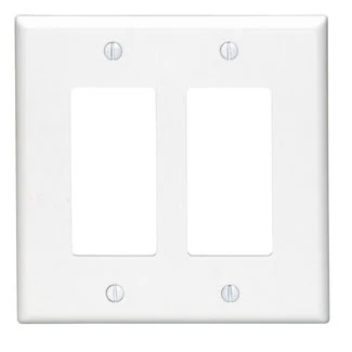 2-Gang Decora/GFCI Device Decora Wallplate/Faceplate, Midway Size, Thermoset, Device Mount, 80609