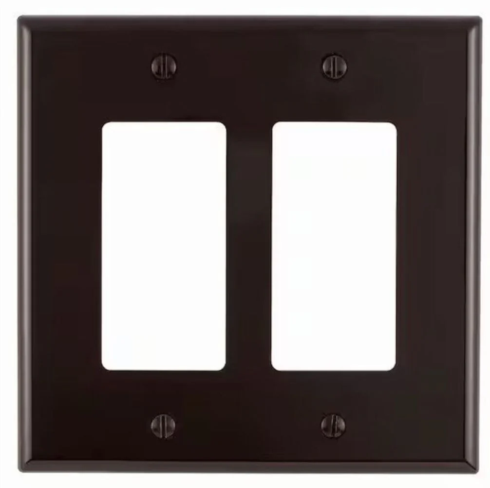 2-Gang Decora/GFCI Device Wallplate, Midway Size, Thermoplastic Nylon, Brown, PJ262