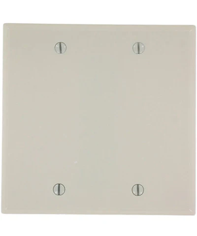 2-Gang, No Device, Blank Wall Plate, Standard Size, Thermoset, Box Mount, Light Almond, 78025
