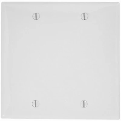 2-Gang, No Device, Blank Wall Plate, Standard Size, Thermoplastic Nylon, Box Mount, 80725