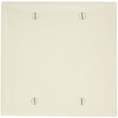2-Gang, No Device, Blank Wall Plate, Standard Size, Thermoplastic Nylon, Box Mount, 80725 - Image 2
