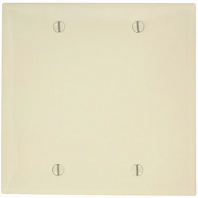 2-Gang, No Device, Blank Wall Plate, Standard Size, Thermoplastic Nylon, Box Mount, 80725 - Image 3