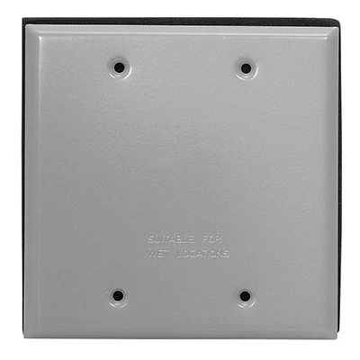 2-Gang Weatherproof Blank Cover, WM2B-GY