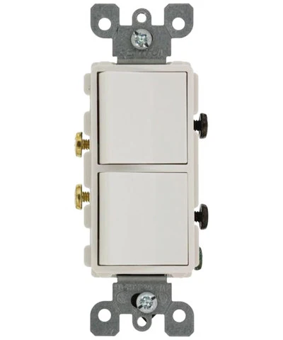 20-Amp, 120/277-Volt, Decora Single-Pole / Single-Pole AC Combination Switch, Commercial Grade, Grounding, 5627