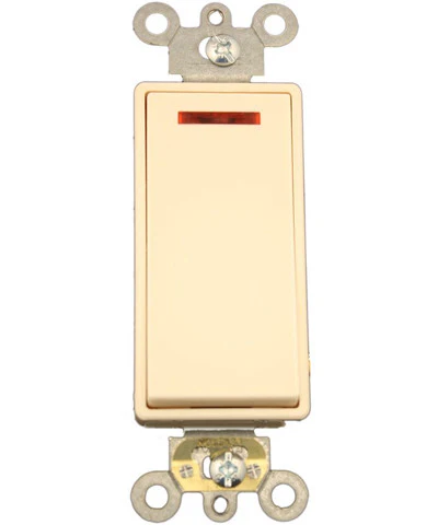 20-Amp, 120-Volt, Decora Plus Rocker Pilot Light, Illuminated On, Req. Neutral Single-Pole AC Quiet Switch, Commercial Grade, Self Grounding, 5628-2 - Image 2