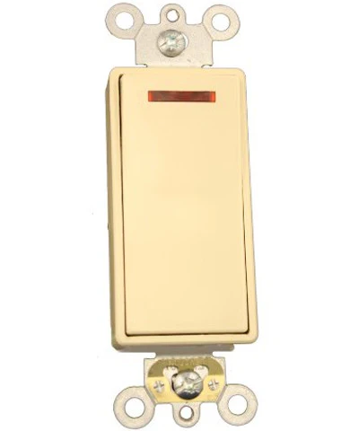 20-Amp, 120-Volt, Decora Plus Rocker Pilot Light, Illuminated On, Req. Neutral Single-Pole AC Quiet Switch, Commercial Grade, Self Grounding, 5628-2 - Image 3
