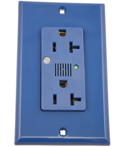 20-Amp, 125-Volt, Decora Plus Duplex Surge Suppressor Receptacle, Straight Blade, Industrial Grade, with Indicator Light & Audible Alarm, 7380 - Image 3