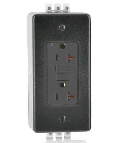 20-Amp, 125-Volt, Extra-Heavy Duty, Industrial Grade, DIN-Rail Duplex Non-TR Self-Test GFCI Receptacle, GFNT2-DIN