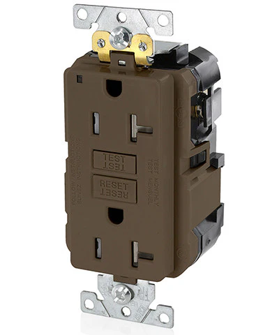 20-Amp, 125-Volt, Extra-Heavy Duty, Industrial Grade, Tamper-Resistant Lev-Lok Duplex Self-Test GFCI Receptacle, MGFT2