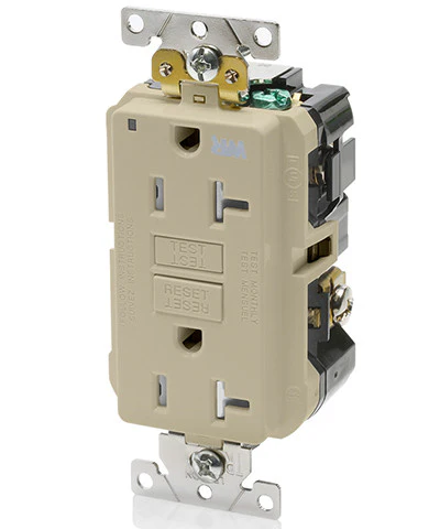 20-Amp, 125-Volt, Extra-Heavy Duty, Industrial Grade, Weather/Tamper-Resistant Duplex Self-Test GFCI Receptacle, G5362-WT - Image 2