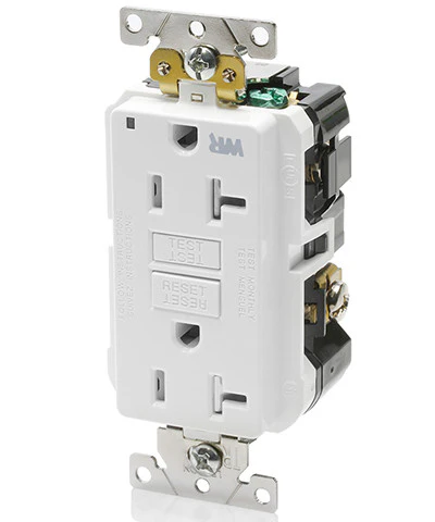 20-Amp, 125-Volt, Extra-Heavy Duty, Industrial Grade, Weather/Tamper-Resistant Duplex Self-Test GFCI Receptacle, G5362-WT - Image 3