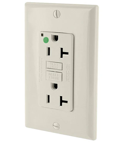 20-Amp, 125-Volt, Hospital Grade Slim GFCI Duplex Receptacle, Wallplate Included, GFNT2-HG - Image 2