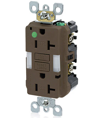 20-Amp, 125-Volt, Hospital Grade, Tamper-Resistant Guide Light Duplex Self-Test GFCI Receptacle, GFNL2-HG