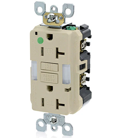20-Amp, 125-Volt, Hospital Grade, Tamper-Resistant Guide Light Duplex Self-Test GFCI Receptacle, GFNL2-HG - Image 2