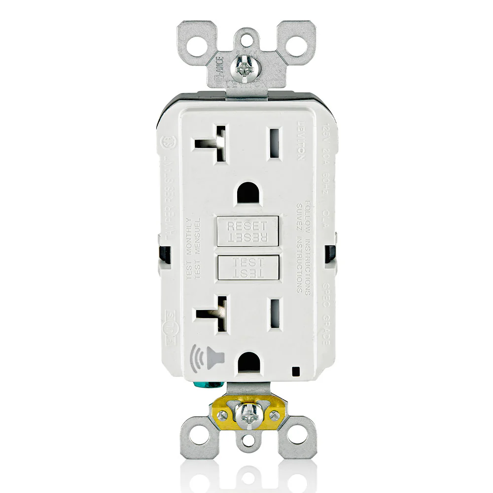 20 Amp, 125 Volt Receptacle/Outlet, 20 Amp Feed-Through, Tamper-Resistant, Self-test SmartlockPro GFCI with Audible Trip Alert, GFTA2 - Image 3
