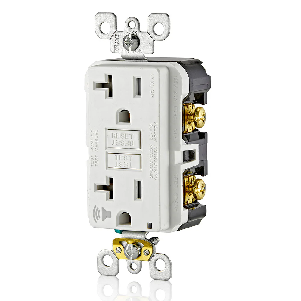 20 Amp, 125 Volt Receptacle/Outlet, 20 Amp Feed-Through, Tamper-Resistant, Self-test SmartlockPro GFCI with Audible Trip Alert, GFTA2 - Image 4