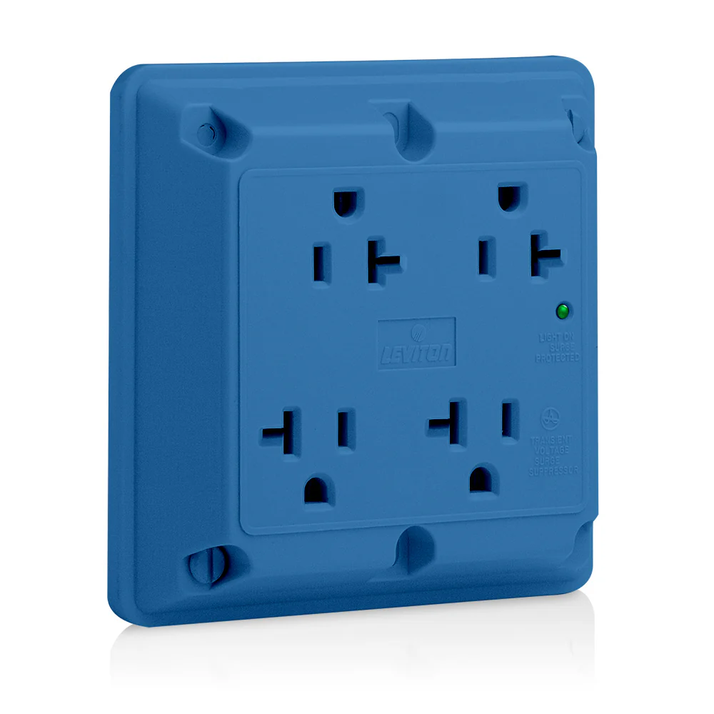 20 Amp, 125 Volt, Surge Protected Quadruplex Receptacle, Industrial Grade, 5490-BU