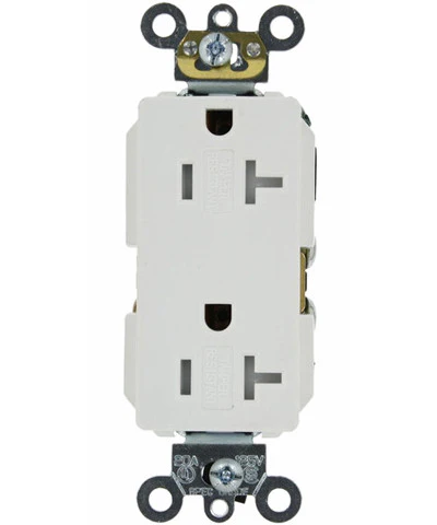 20-Amp, Decora Plus Duplex Receptacle, Tamper Resistant, Straight Blade, Commercial Grade, 125-Volt, Self Grounding, TDR20 - Image 3