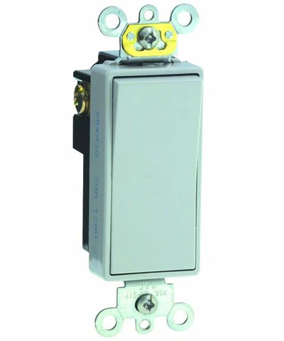 20-Amp, Decora Plus Rocker Double-Pole AC Quiet Switch, 120/277-Volt, Commercial Grade, Back & Side Wired, Self Grounding, 5622-2 - Image 3