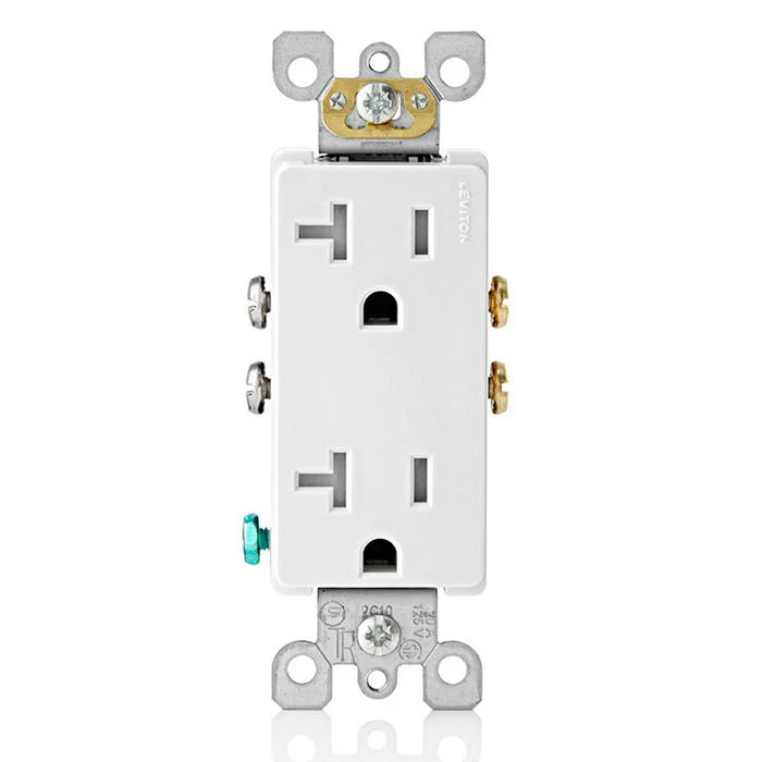 20 Amp Decora Tamper-Resistant Duplex Outlet/Receptacle, Grounding, T5825-W