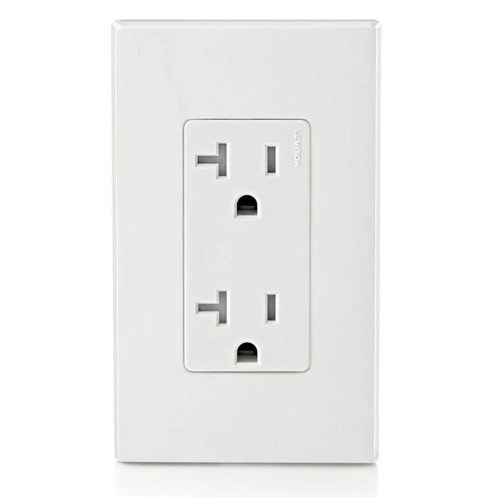 20 Amp Decora Tamper-Resistant Duplex Outlet/Receptacle, Grounding, T5825-W - Image 3