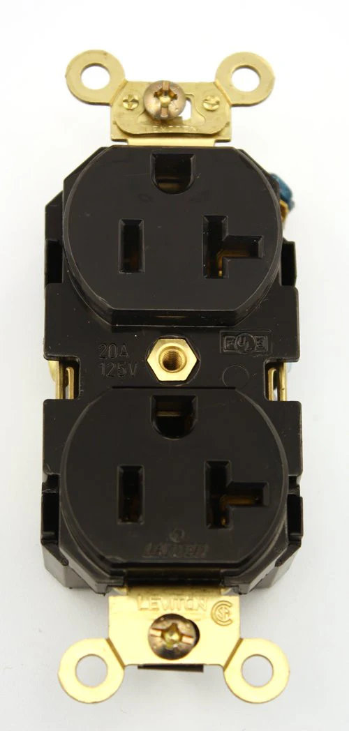 20-Amp, Duplex Receptacle, Industrial Extra Heavy Duty Grade, Straight Blade, 125-Volt, Self Grounding, Brown/Black/Gray/Ivory/Red/White, 5362 - Image 2