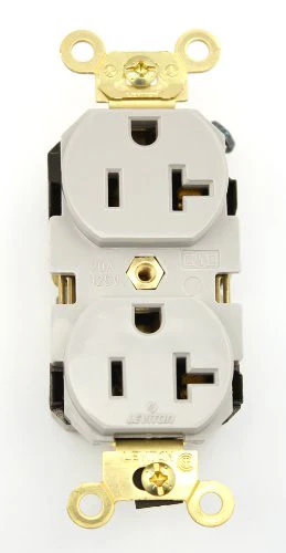 20-Amp, Duplex Receptacle, Industrial Extra Heavy Duty Grade, Straight Blade, 125-Volt, Self Grounding, Brown/Black/Gray/Ivory/Red/White, 5362 - Image 3