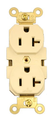 20-Amp, Duplex Receptacle, Industrial Extra Heavy Duty Grade, Straight Blade, 125-Volt, Self Grounding, Brown/Black/Gray/Ivory/Red/White, 5362 - Image 4