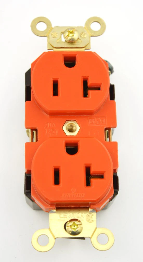 20-Amp, Duplex Receptacle, Industrial Extra Heavy Duty Grade, Straight Blade, 125-Volt, Self Grounding, Brown/Black/Gray/Ivory/Red/White, 5362 - Image 5