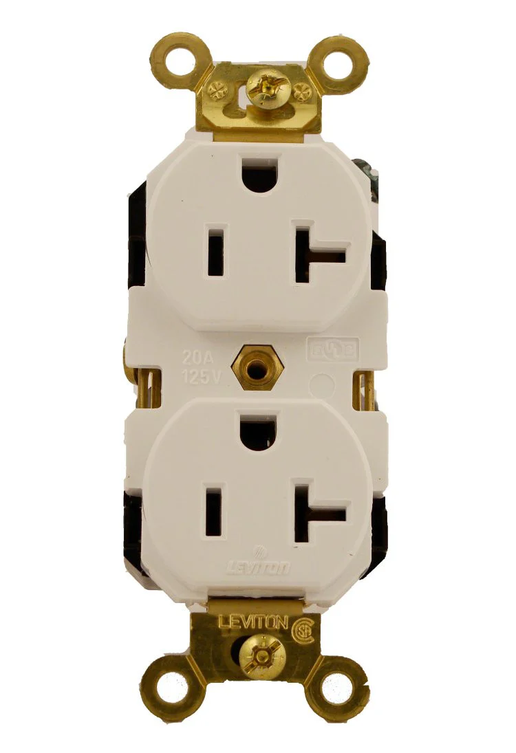 20-Amp, Duplex Receptacle, Industrial Extra Heavy Duty Grade, Straight Blade, 125-Volt, Self Grounding, Brown/Black/Gray/Ivory/Red/White, 5362 - Image 6