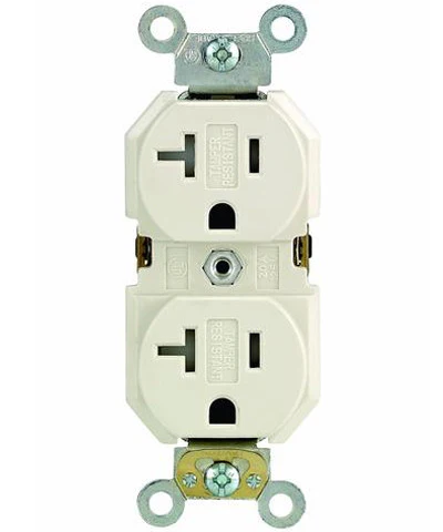 20-Amp, Duplex Receptacle, Tamper-Resistant, Straight Blade, Commercial Grade, 125-Volt, Self Grounding, Various Colors, TBR20 - Image 5