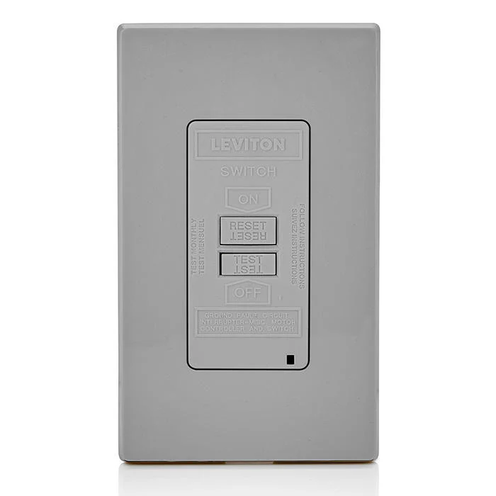 20 Amp, Self Test, Blank Face Slim GFCI with LED Indicator Light, GFRBF-GY - Image 3